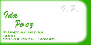 ida pocz business card